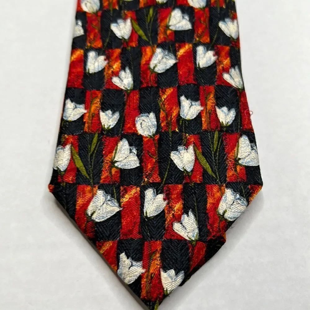 Ermenegildo Zegna floral silk tie EUC